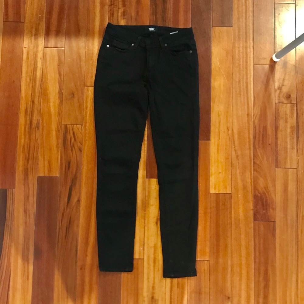 Paige black denim skinny jeans size 27